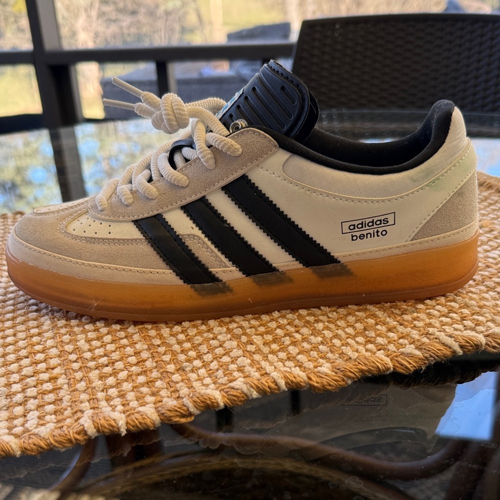 adidas Benito White Black Gum Athletic Shoes